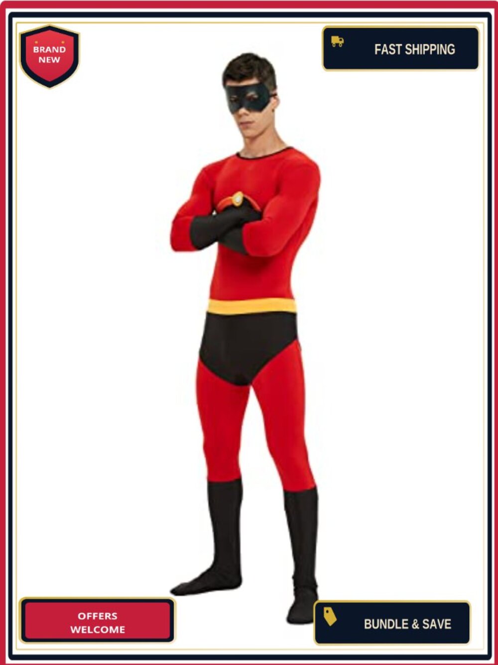 Unisex Spandex Zentai Superhero Cosplay Halloween Costume with Eye Mask